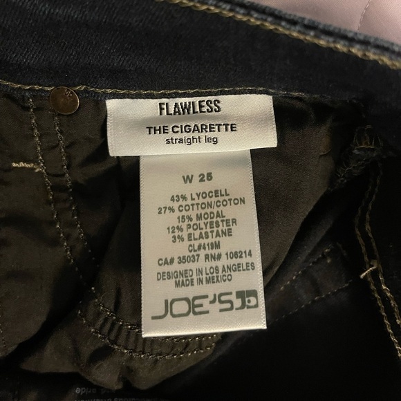 Joe's Jeans Flawless‎ The Cigarette Skinny Dark Wash SZ 25 - Picture 5 of 11